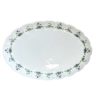 KAISER Romantica Viola Oval Serving Platter 12 3/4" Purple Floral W. Germany